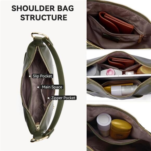 Woven Purses for Women Vegan Leather Hobo Bag Shoulder Handbags - Picture 4 of 6